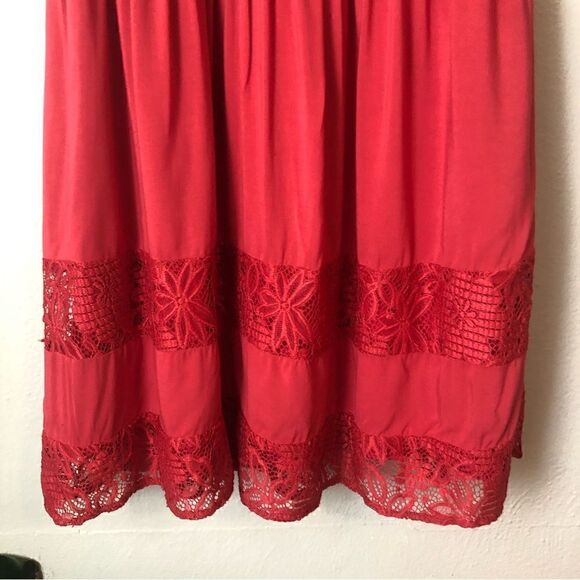 LC Lauren Conrad red sleeveless knee length lace dress - Picture 4 of 10